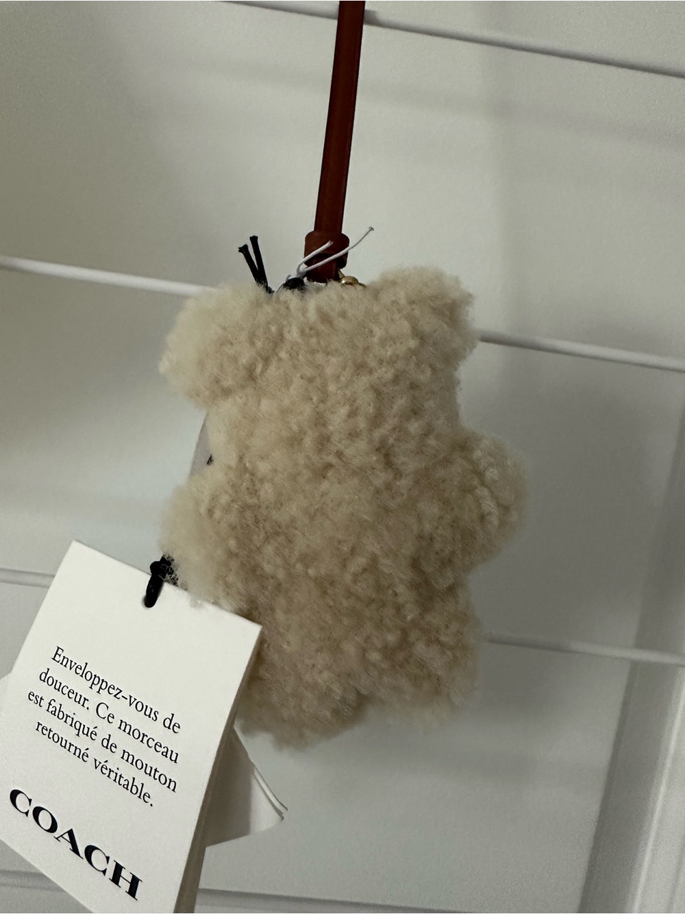 Coach Beige Shearling Bear Bag Charm